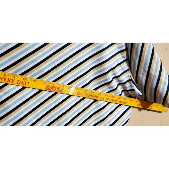 3XL Striped Button Down Shirt White Blue Gold, Fubu x Sean John, Embroidered - Picture 14 of 14
